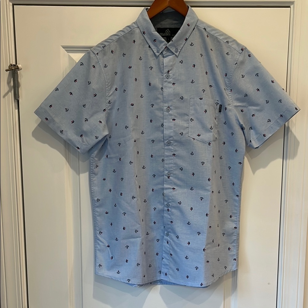 Men's Light Blue Anchor Print Shirt